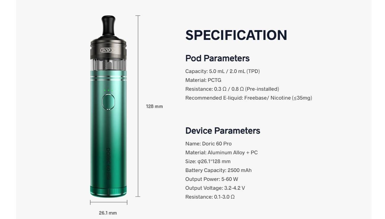 Kit Doric 60 Pro - Voopoo , Tigari Electronice , Vape- Iris Green