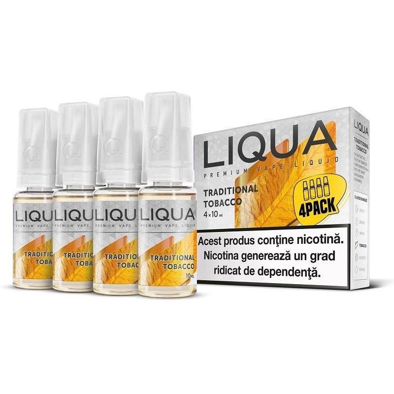 Lichid cu Nicotina , Tigara Electronica , Vape , Liqua 10ml - 4 Pack -Aroma , Traditional Tobacco 