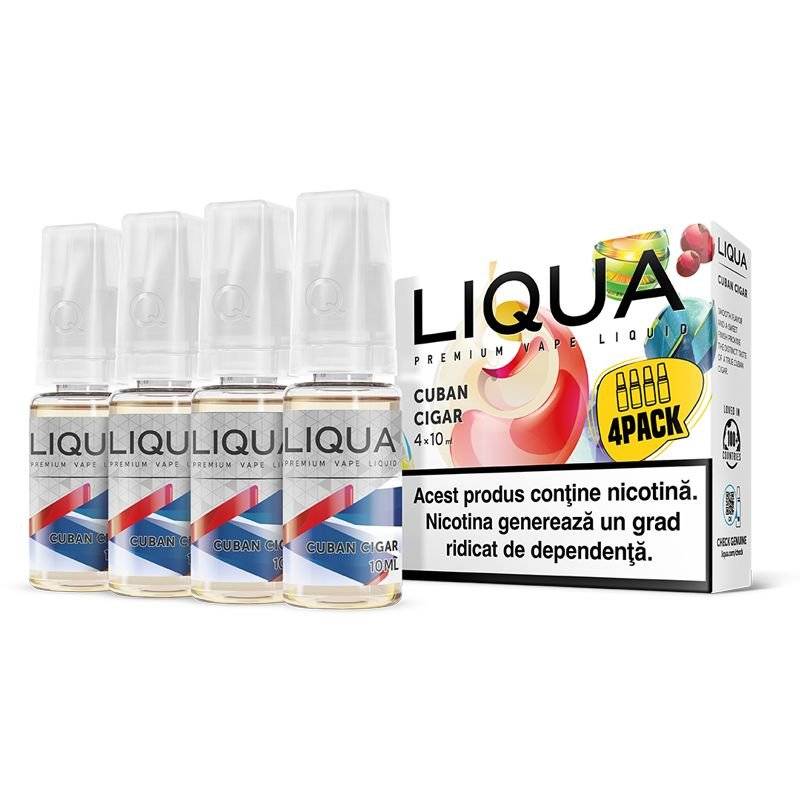  Liqua , Lichid cu Nicotina, 4 Bucati X 10ml/12mg -  Cuban Cigar