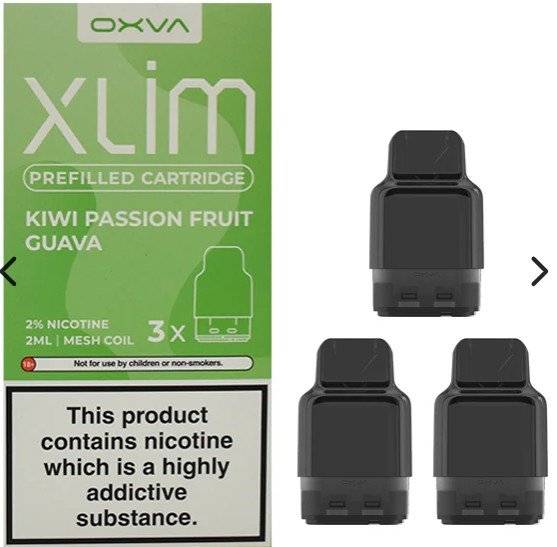 OXVA Xlim cartuse Preumplute Kiwi Passion Fruit Guava 2% Nicotina 2ml x3Buc