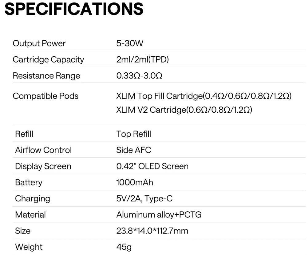 Oxva Xlim Classic Edition Silver 30W 1000mAh