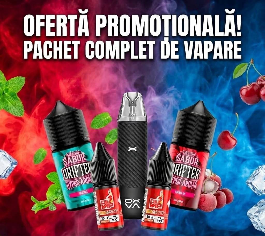 Pachet Promoțional Complet: OXVA NeXLIM Go + Kit Lichide DIY