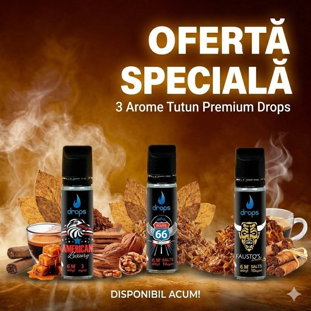 Pachet Promoțional DROPS All In (Nicotină Inclusă) – Colecția Premium Tobacco