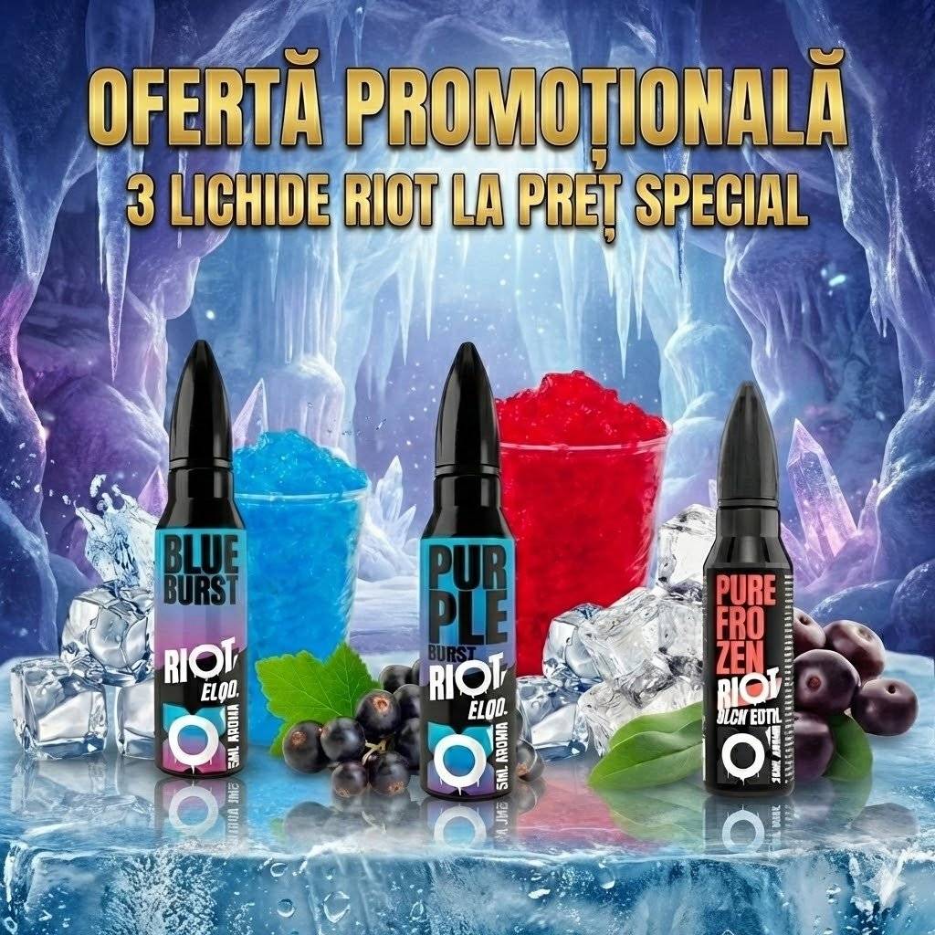 Pachet Promoțional RIOT SQUAD Ofertă Polară: Mix de Fructe și Gheață (3 x 15ml Longfill)