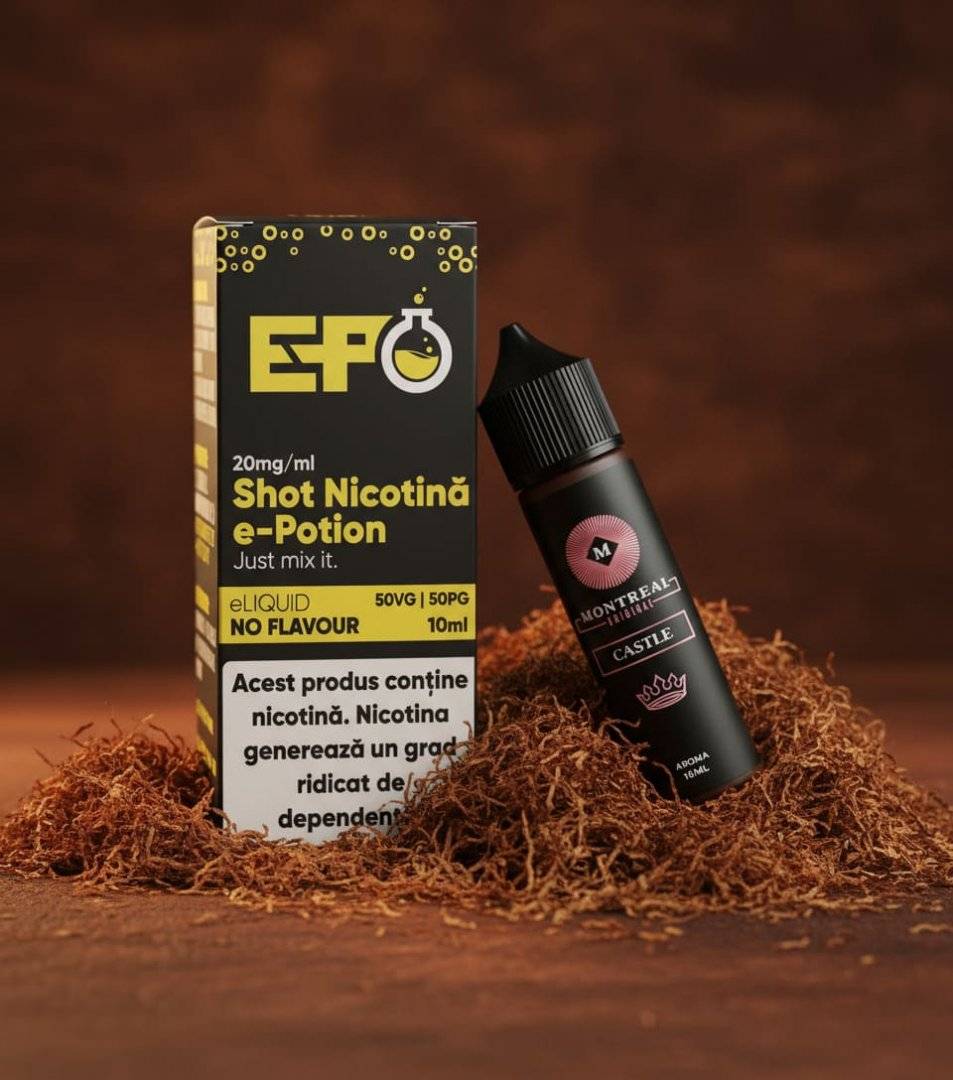 Pachet Promotional Montreal Castle 16ml + Shot Nicotina E-potion 50/50 20mg 10ml